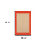 2' X 3' Orange Stain Resistant Indoor Outdoor Area Rug - Homeroots - Flyclothing LLC