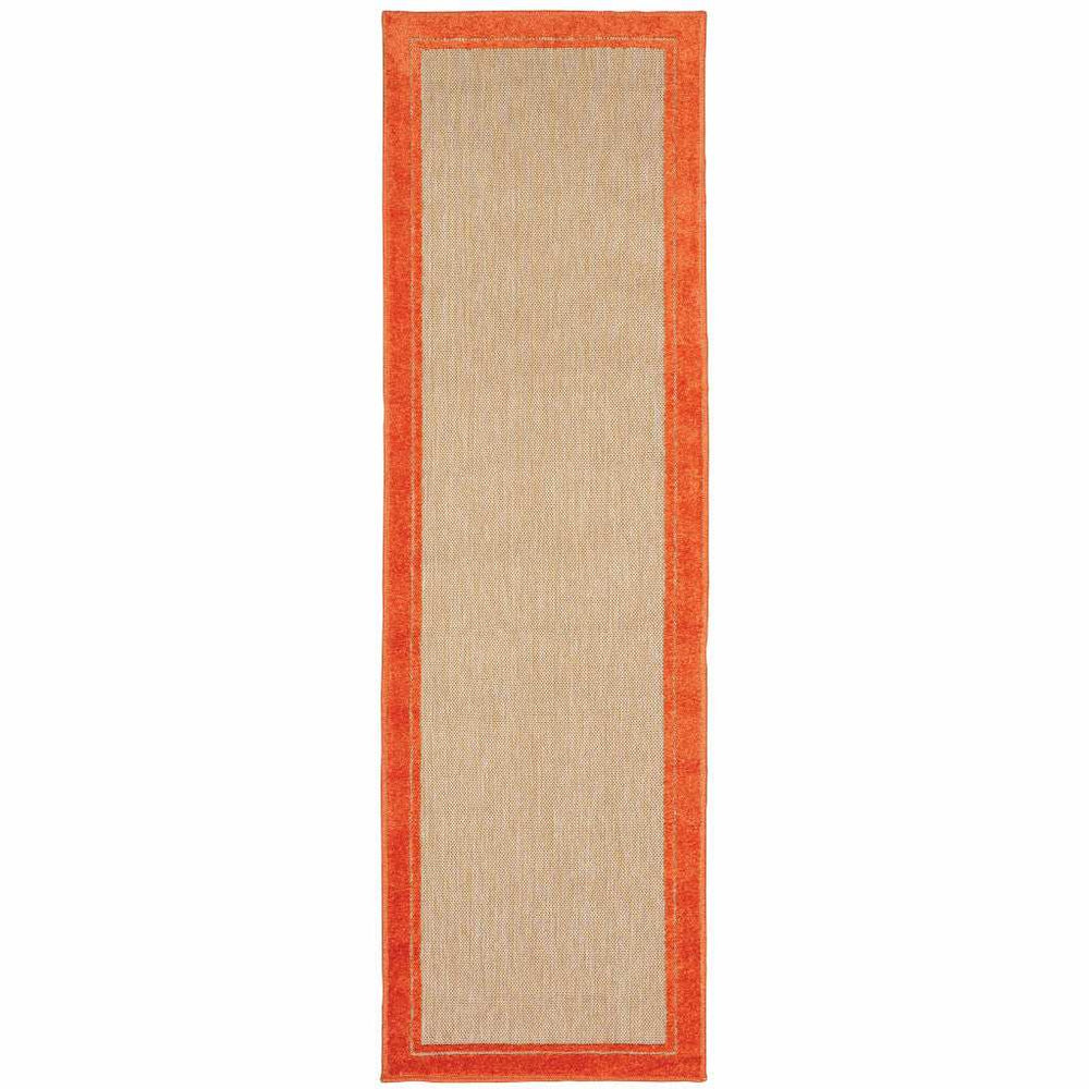 2' X 8' Orange Stain Resistant Indoor Outdoor Area Rug - Homeroots - Flyclothing LLC
