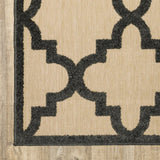 2' X 3' Beige and Black Geometric Stain Resistant Indoor Outdoor Area Rug - Homeroots - Flyclothing LLC