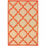 2' X 3' Orange Geometric Stain Resistant Indoor Outdoor Area Rug - Homeroots