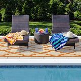 2' X 3' Orange Geometric Stain Resistant Indoor Outdoor Area Rug - Homeroots - Flyclothing LLC