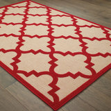 2' X 3' Red Geometric Stain Resistant Indoor Outdoor Area Rug - Homeroots - Flyclothing LLC