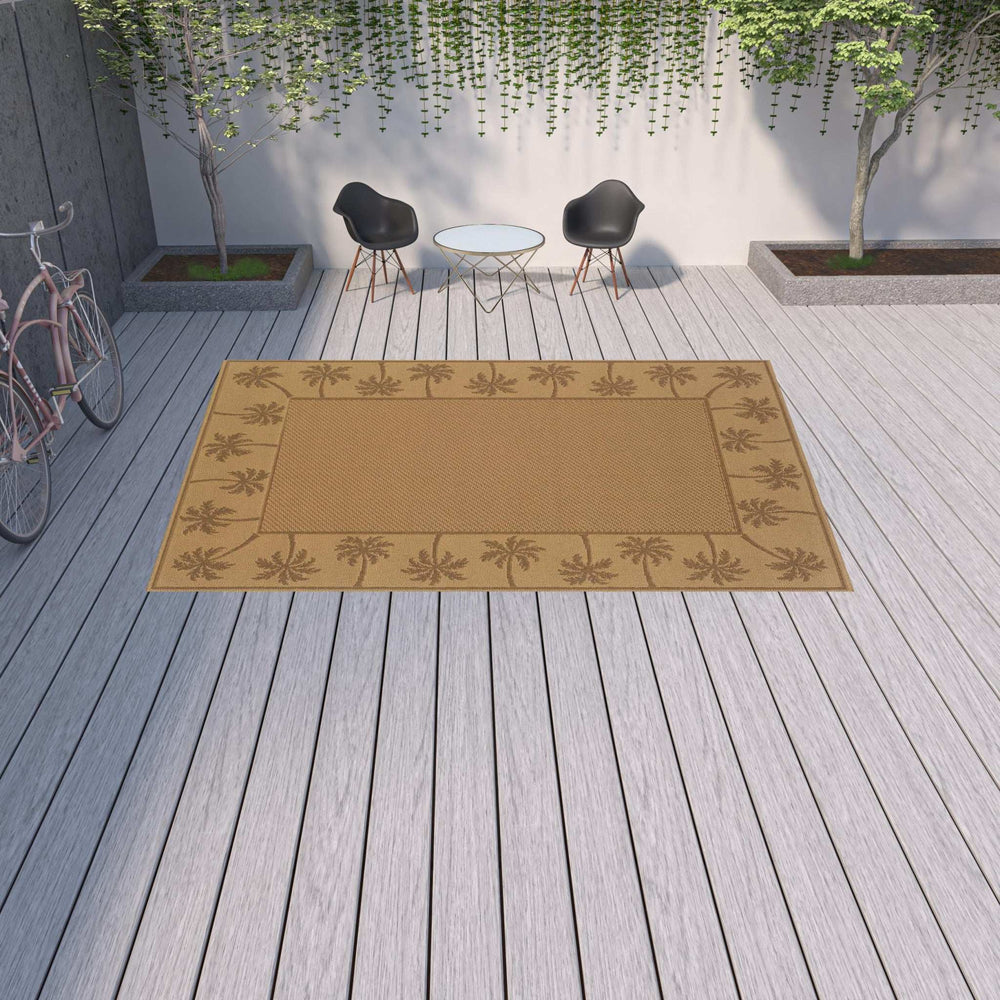 9' X 13' Beige Stain Resistant Indoor Outdoor Area Rug - Homeroots - Flyclothing LLC