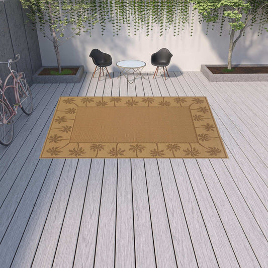 9' X 13' Beige Stain Resistant Indoor Outdoor Area Rug - Homeroots - Flyclothing LLC