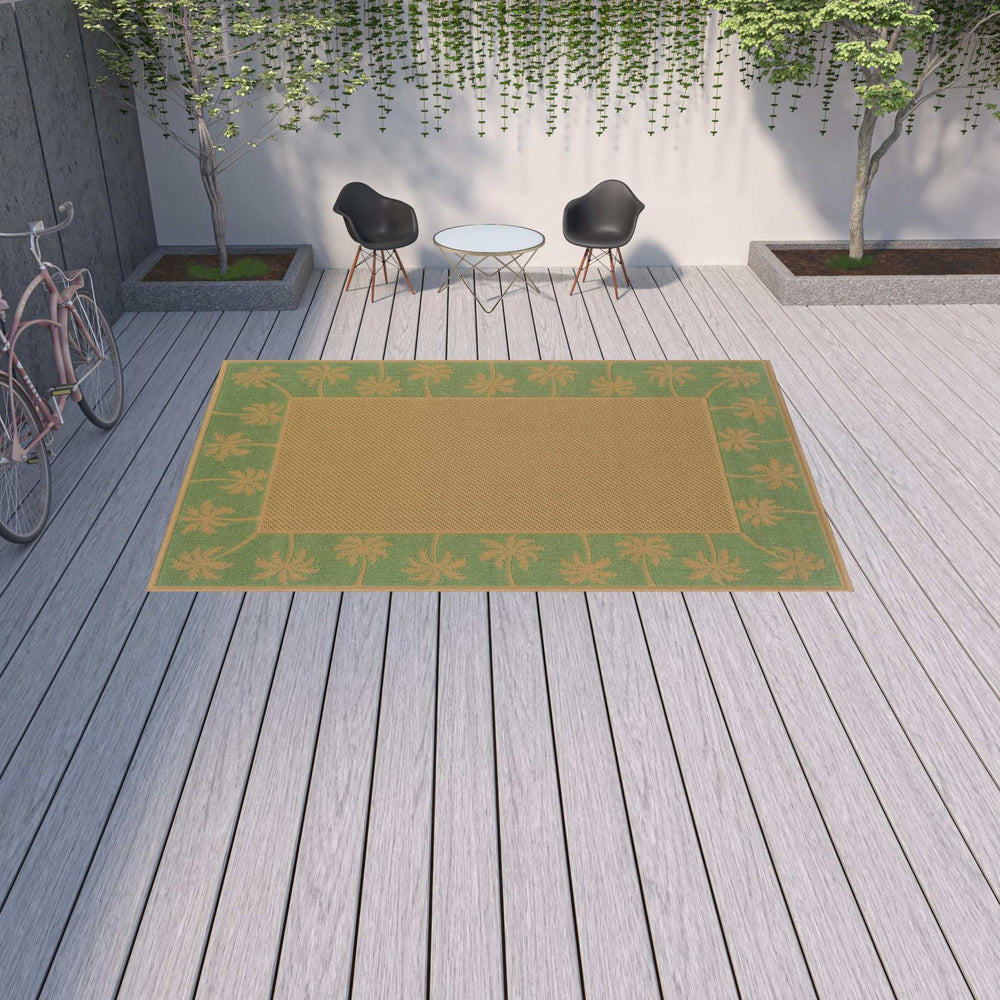 9' X 13' Beige Stain Resistant Indoor Outdoor Area Rug - Homeroots - Flyclothing LLC
