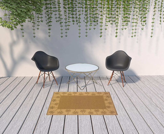 4' X 6' Tan Stain Resistant Indoor Outdoor Area Rug - Homeroots - Flyclothing LLC