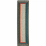 2' X 8' Blue and Gray Stain Resistant Indoor Outdoor Area Rug - Homeroots - Flyclothing LLC