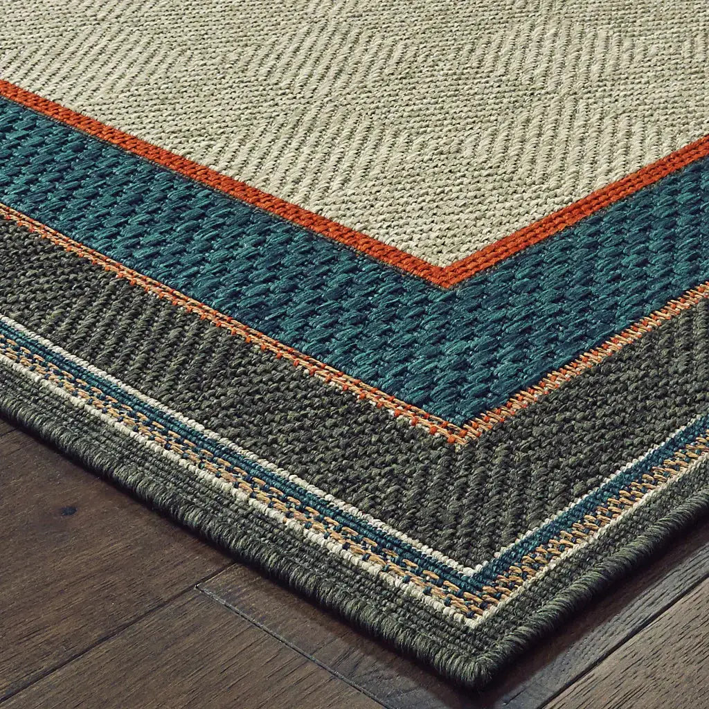 7' X 9' Blue and Gray Stain Resistant Indoor Outdoor Area Rug - Homeroots - Flyclothing LLC