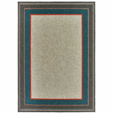 10' X 13' Blue and Gray Stain Resistant Indoor Outdoor Area Rug - Homeroots - Flyclothing LLC