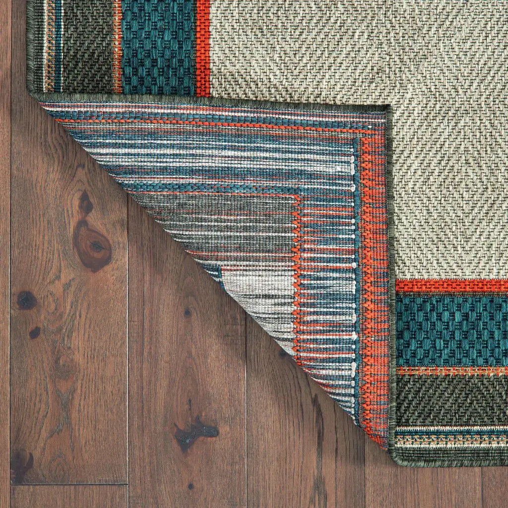 10' X 13' Blue and Gray Stain Resistant Indoor Outdoor Area Rug - Homeroots - Flyclothing LLC