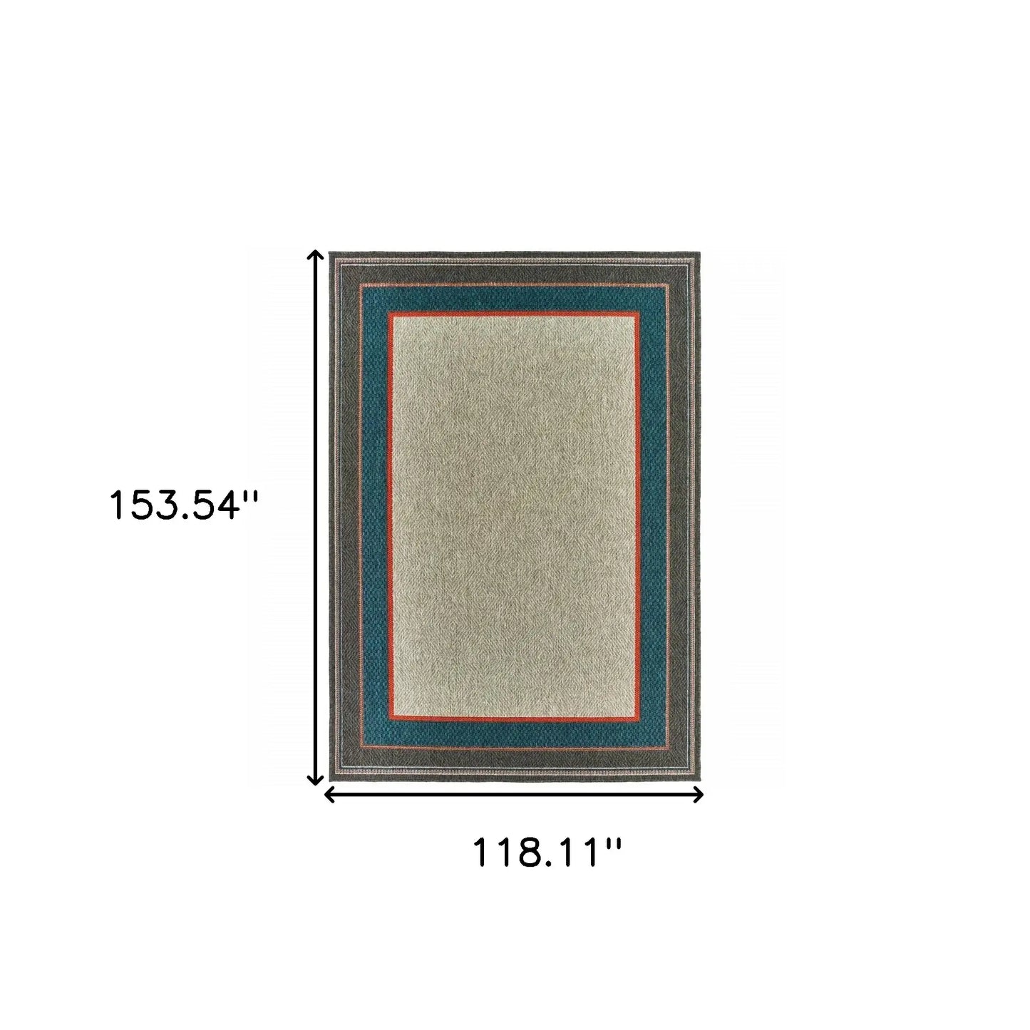 10' X 13' Blue and Gray Stain Resistant Indoor Outdoor Area Rug - Homeroots - Flyclothing LLC