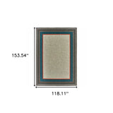10' X 13' Blue and Gray Stain Resistant Indoor Outdoor Area Rug - Homeroots - Flyclothing LLC