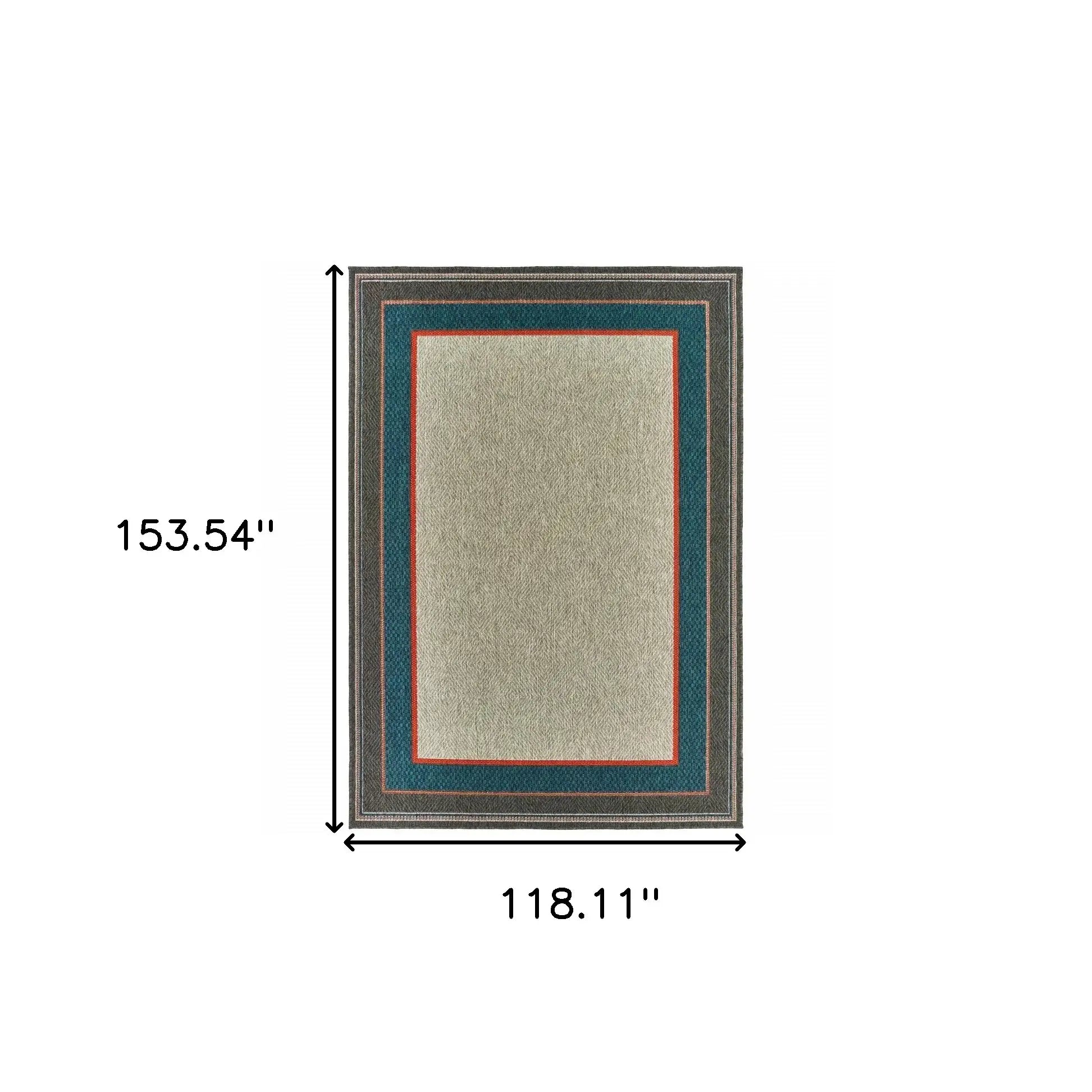 10' X 13' Blue and Gray Stain Resistant Indoor Outdoor Area Rug - Homeroots - Flyclothing LLC