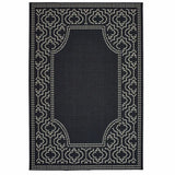 2' X 4' Black and Ivory Stain Resistant Indoor Outdoor Area Rug - Homeroots - Flyclothing LLC