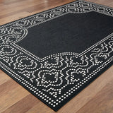 2' X 4' Black and Ivory Stain Resistant Indoor Outdoor Area Rug - Homeroots - Flyclothing LLC