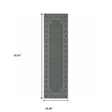 2' X 8' Gray and Ivory Stain Resistant Indoor Outdoor Area Rug - Homeroots - Flyclothing LLC