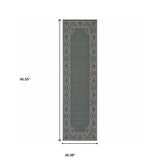 2' X 8' Gray and Ivory Stain Resistant Indoor Outdoor Area Rug - Homeroots - Flyclothing LLC