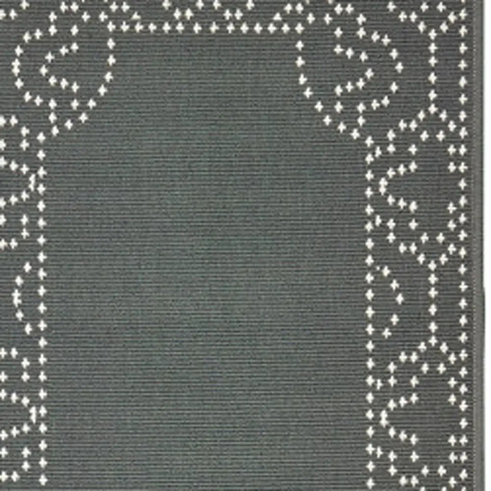 2' X 8' Gray and Ivory Stain Resistant Indoor Outdoor Area Rug - Homeroots - Flyclothing LLC