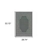 2' X 4' Gray and Ivory Stain Resistant Indoor Outdoor Area Rug - Homeroots - Flyclothing LLC