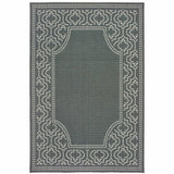 8' X 11' Gray and Ivory Stain Resistant Indoor Outdoor Area Rug - Homeroots - Flyclothing LLC