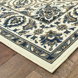 2' X 4' Ivory and Blue Oriental Stain Resistant Indoor Outdoor Area Rug - Homeroots - Flyclothing LLC