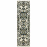 2' X 8' Ivory and Blue Oriental Stain Resistant Indoor Outdoor Area Rug - Homeroots - Flyclothing LLC