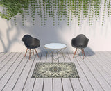 4' X 6' Ivory and Blue Oriental Stain Resistant Indoor Outdoor Area Rug - Homeroots - Flyclothing LLC
