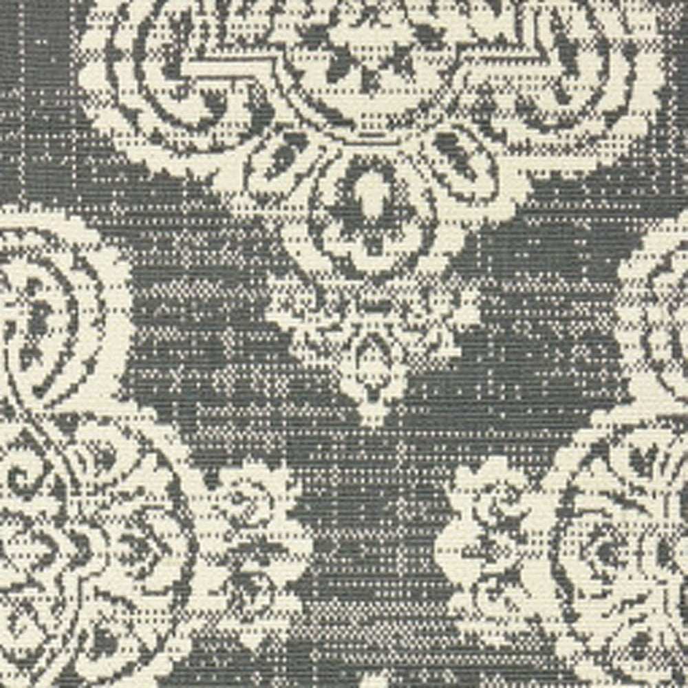 2' X 8' Gray and Ivory Oriental Stain Resistant Indoor Outdoor Area Rug - Homeroots - Flyclothing LLC
