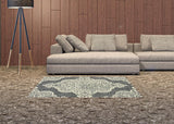 2' X 4' Gray and Ivory Oriental Stain Resistant Indoor Outdoor Area Rug - Homeroots