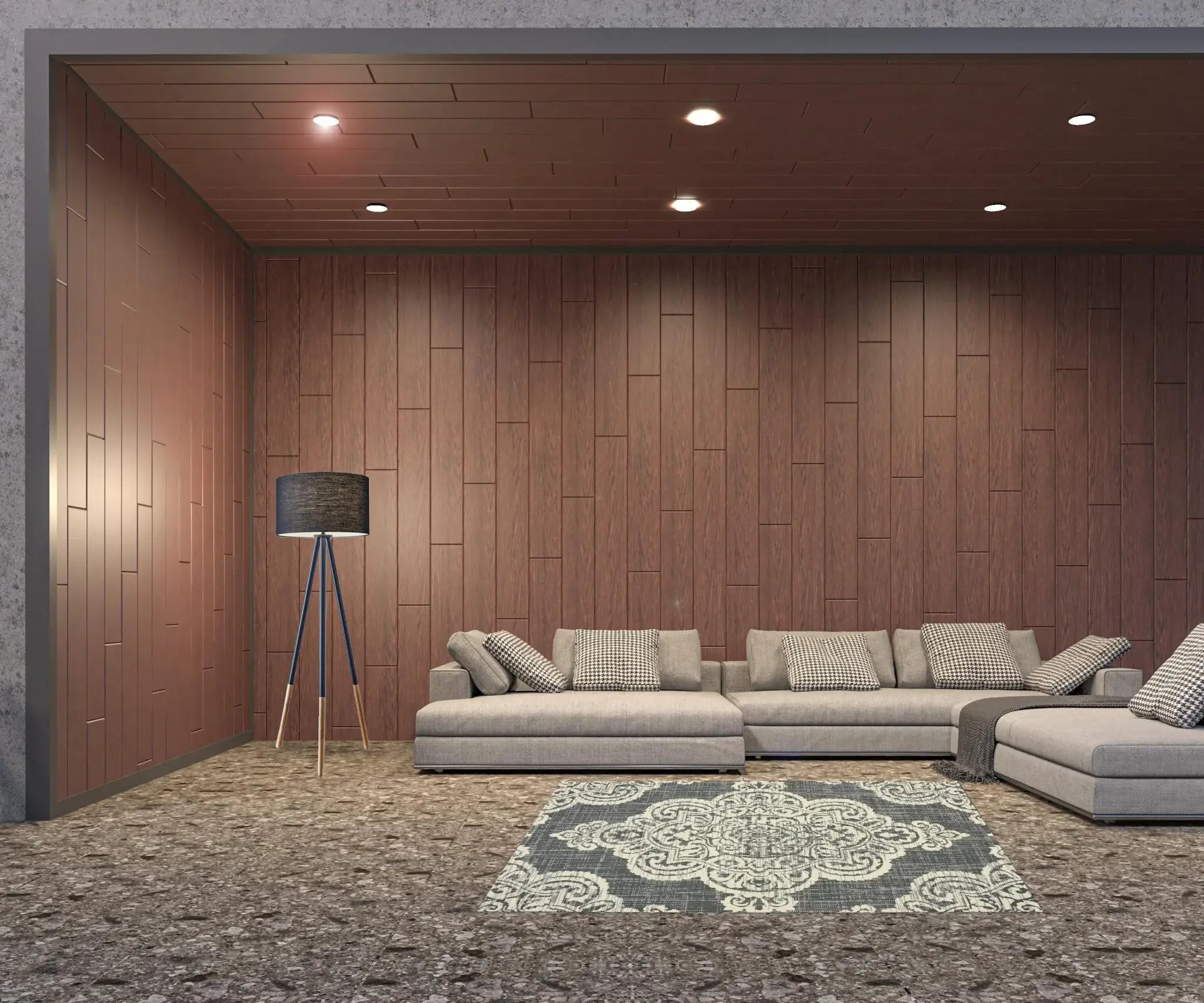 5' X 8' Gray and Ivory Oriental Stain Resistant Indoor Outdoor Area Rug - Homeroots - Flyclothing LLC