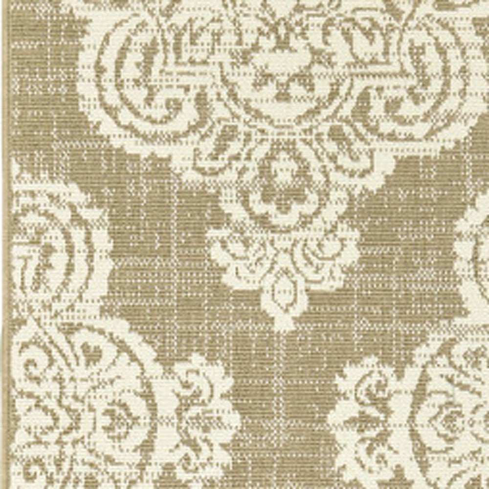 2' X 8' Tan Oriental Stain Resistant Indoor Outdoor Area Rug - Homeroots - Flyclothing LLC