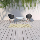 2' X 8' Tan Oriental Stain Resistant Indoor Outdoor Area Rug - Homeroots - Flyclothing LLC