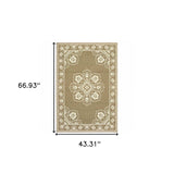 4' X 6' Tan Oriental Stain Resistant Indoor Outdoor Area Rug - Homeroots - Flyclothing LLC