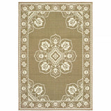 5' X 8' Tan Oriental Stain Resistant Indoor Outdoor Area Rug - Homeroots - Flyclothing LLC