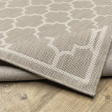 2' X 7' Gray and Ivory Geometric Stain Resistant Indoor Outdoor Area Rug - Homeroots - Flyclothing LLC