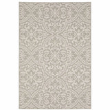 3' X 5' Gray and Ivory Floral Stain Resistant Indoor Outdoor Area Rug - Homeroots - Flyclothing LLC