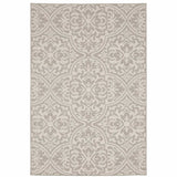 5' X 7' Gray and Ivory Floral Stain Resistant Indoor Outdoor Area Rug - Homeroots - Flyclothing LLC