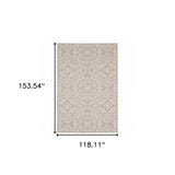 10' X 13' Gray and Ivory Floral Stain Resistant Indoor Outdoor Area Rug - Homeroots - Flyclothing LLC