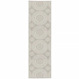 2' X 7' Gray and Ivory Geometric Stain Resistant Indoor Outdoor Area Rug - Homeroots - Flyclothing LLC