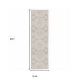 2' X 7' Gray and Ivory Geometric Stain Resistant Indoor Outdoor Area Rug - Homeroots - Flyclothing LLC