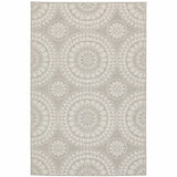 3' X 5' Gray and Ivory Geometric Stain Resistant Indoor Outdoor Area Rug - Homeroots - Flyclothing LLC
