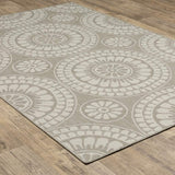 3' X 5' Gray and Ivory Geometric Stain Resistant Indoor Outdoor Area Rug - Homeroots - Flyclothing LLC