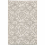 8' x 10' Gray and Ivory Geometric Stain Resistant Indoor Outdoor Area Rug - Homeroots - Flyclothing LLC
