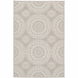 8' x 10' Gray and Ivory Geometric Stain Resistant Indoor Outdoor Area Rug - Homeroots - Flyclothing LLC