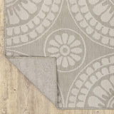 10' X 13' Gray and Ivory Geometric Stain Resistant Indoor Outdoor Area Rug - Homeroots - Flyclothing LLC