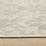 2' X 7' Gray and Ivory Floral Stain Resistant Indoor Outdoor Area Rug - Homeroots - Flyclothing LLC