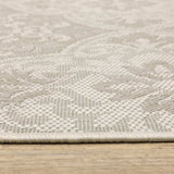 2' X 7' Gray and Ivory Floral Stain Resistant Indoor Outdoor Area Rug - Homeroots - Flyclothing LLC