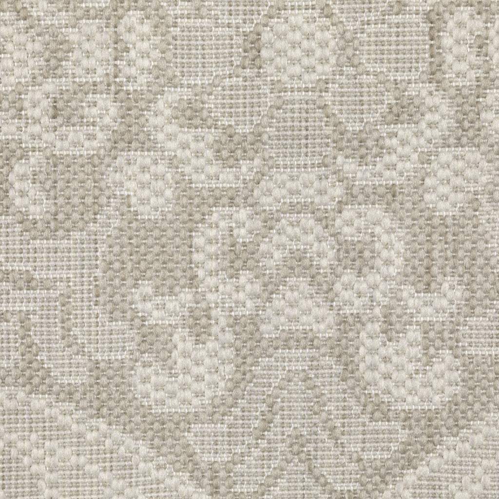 2' X 7' Gray and Ivory Floral Stain Resistant Indoor Outdoor Area Rug - Homeroots - Flyclothing LLC