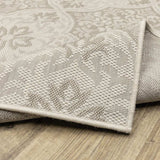 2' X 7' Gray and Ivory Floral Stain Resistant Indoor Outdoor Area Rug - Homeroots - Flyclothing LLC