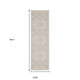 2' X 7' Gray and Ivory Floral Stain Resistant Indoor Outdoor Area Rug - Homeroots - Flyclothing LLC